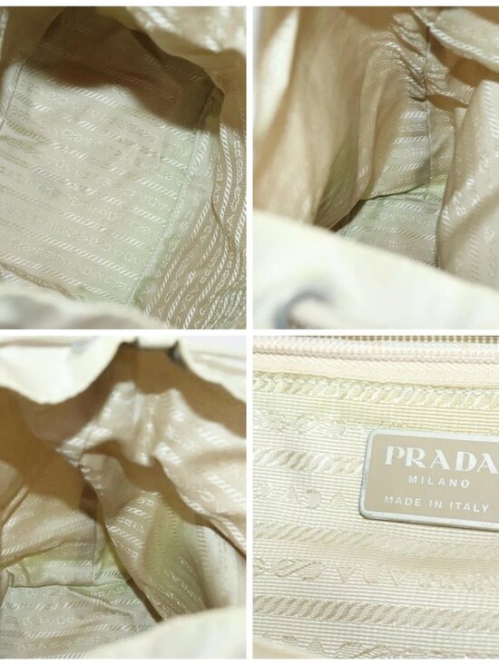 PRADA Backpack Nylon White Silver Auth bs33253 main image 12